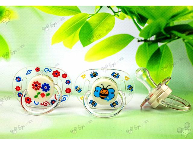 бусинка пустышка силик. кругл. с кольцом 0-6 мес. /арт.397/