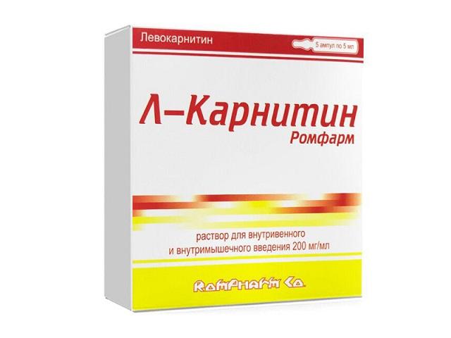 л-карнитин ромфарм р-р д/в/м введ. 200мг/мл. амп.5мл.№5