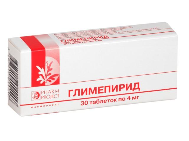 глимепирид 4мг. №30 таб. /фармпроект/ 1117