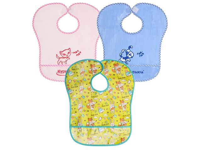 курносики слюнявчик с карманом на липучке /арт.15027/