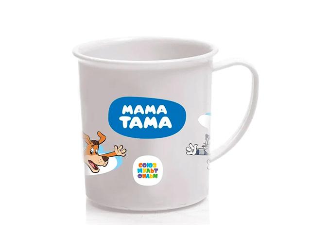 мама тама кружка пласт. с ручкой 200мл. с 6+мес белый.