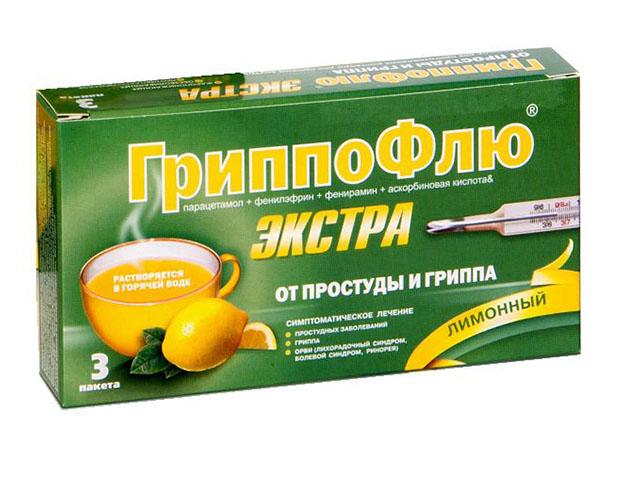 гриппофлю экстра от простуды и гриппа 13г. №3 лимон