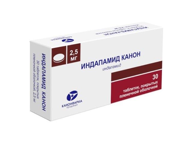 индапамид 2,5мг. №30 таб. п/о /канонфарма/ 3838