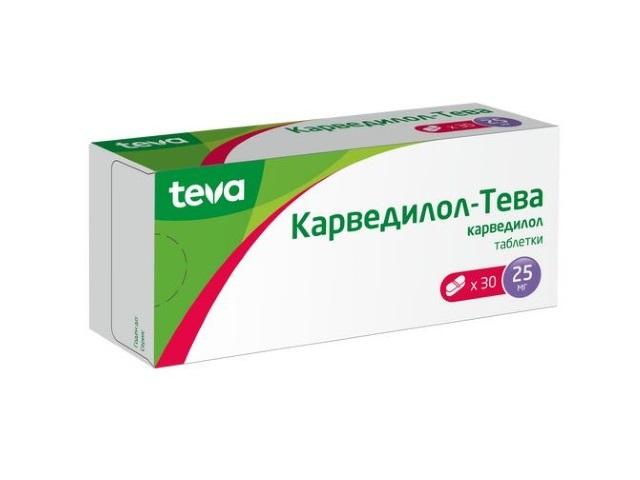 карведилол-тева 25мг. №30 таб. 4913