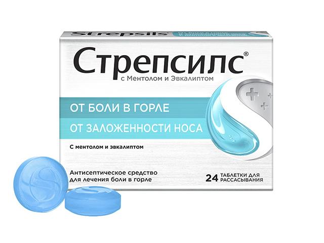 стрепсилс ментол+эвкалипт №24 таб. 0169