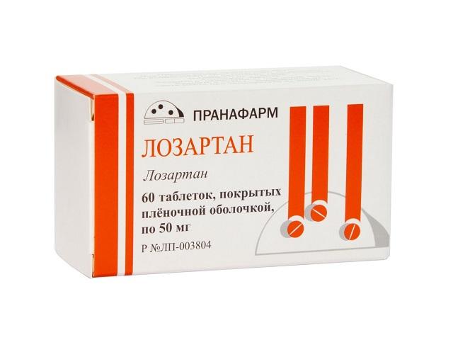 лозартан 50мг. №60 таб. п/п/о /пранафарм/ 3468