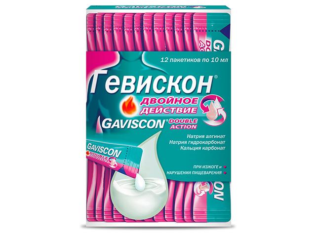 гевискон двойное действие 10мл. №12 сусп. мятн. д/внутр.прим. пак.