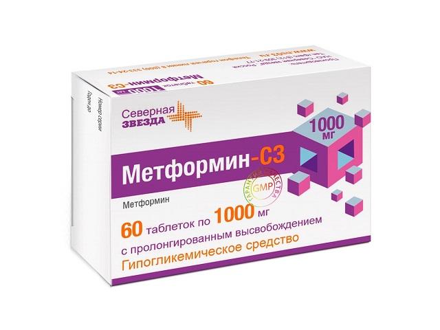 метформин-сз 1000мг. №60таб. с пролонг. высв