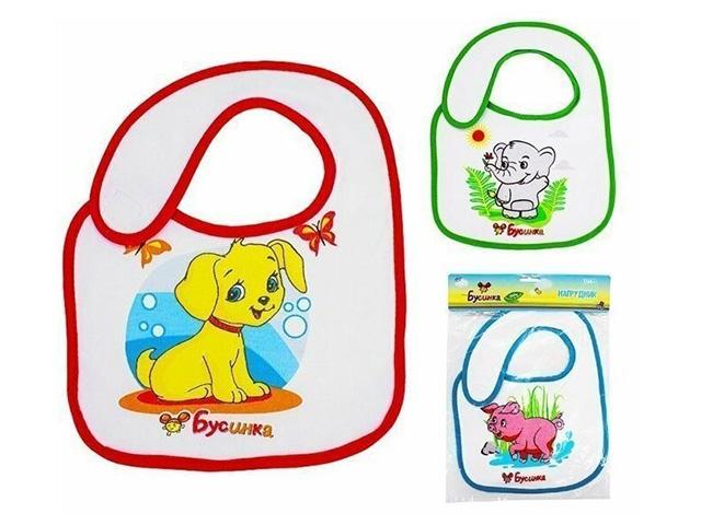 бусинка нагрудник махровый на липучке /арт.1035/