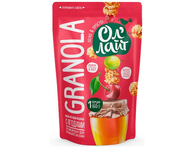 *бионова мюсли хрустящие медовые т.з. "ол'лайт" с ягодами 60г. 00-00000366