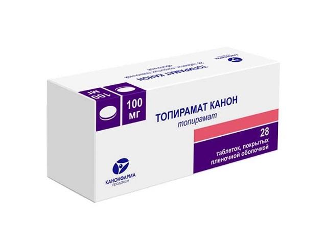 топирамат 100мг. №28 таб. п/о /канонфарма/