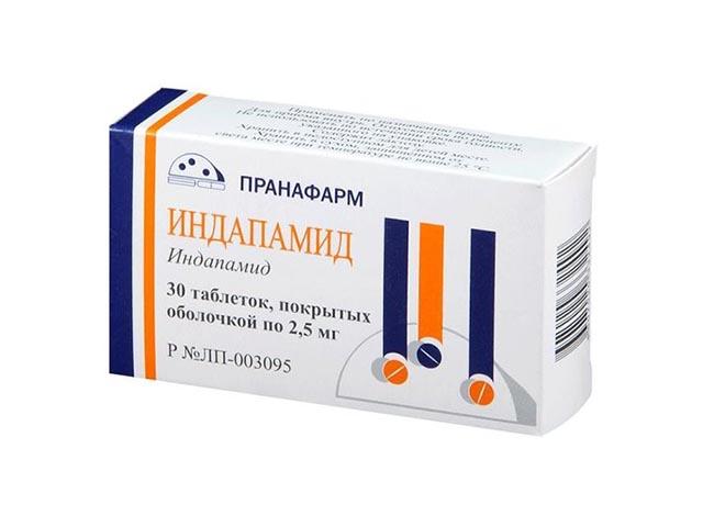 индапамид 2,5мг. №30 таб. п/о /пранафарм/ 3051