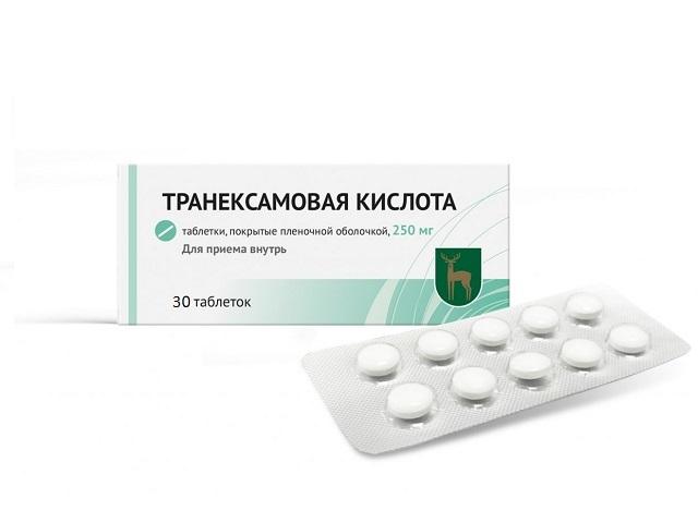 транексамовая кислота 250мг. №30 таб. п/п/о /мэз/