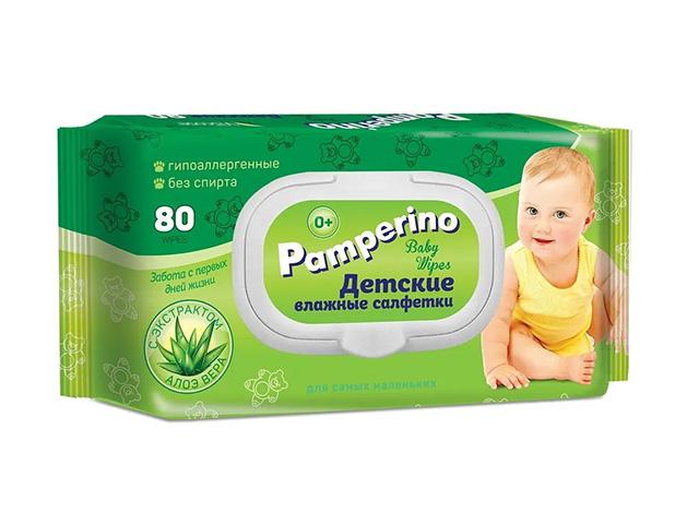памперино салфетки влажные детские №80 алоэ [pamperino]