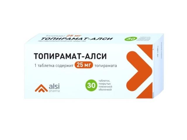 топирамат 25мг. №30 таб. п/о /алси/