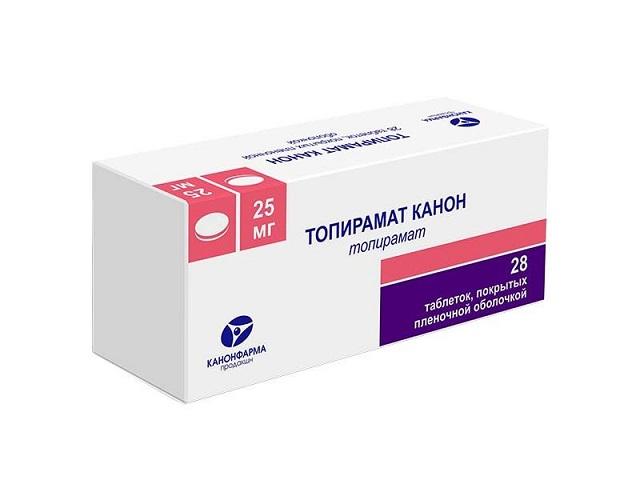 топирамат 25мг. №28 таб. п/о /канонфарма/