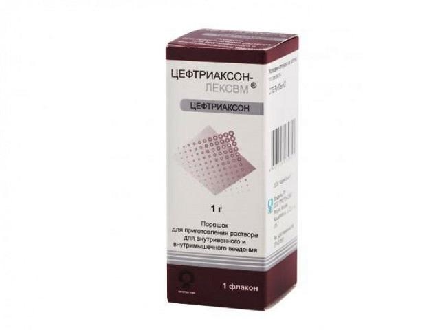 цефтриаксон-лексвм 1г. №1 пор. д/р-ра д/в/в,в/м фл. /протек/