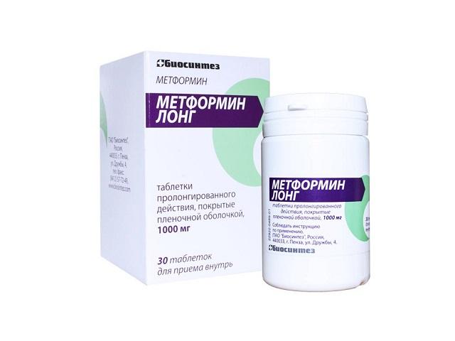 метформин лонг 1000мг. №30 таб. п/п/о /биосинтез/
