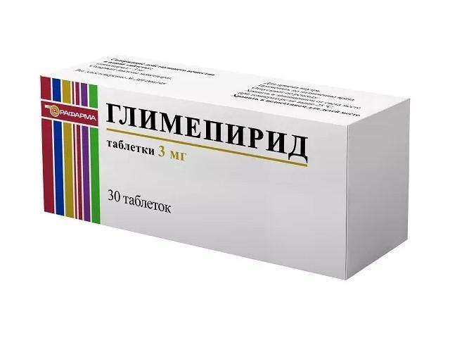 глимепирид 3мг. №30 таб. /рафарма/