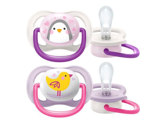 авент соска-пустышка ultra air lime  д/дев. 0-6мес. №2 пингвин,птичка [avent]