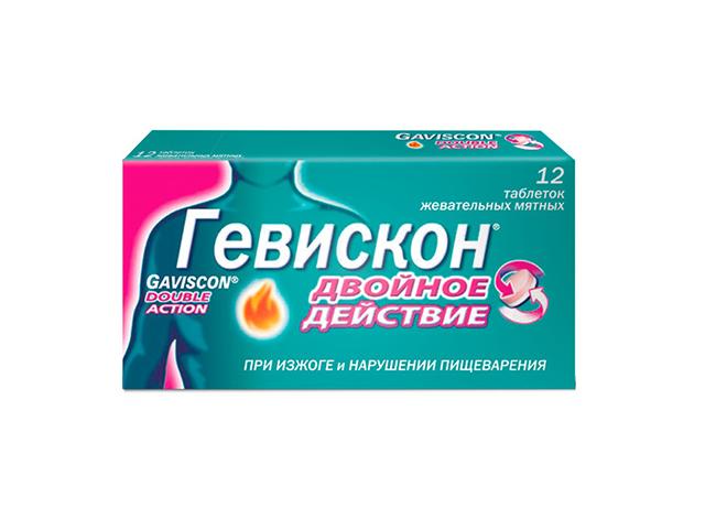 гевискон двойное действие мята №12 жев.таб.