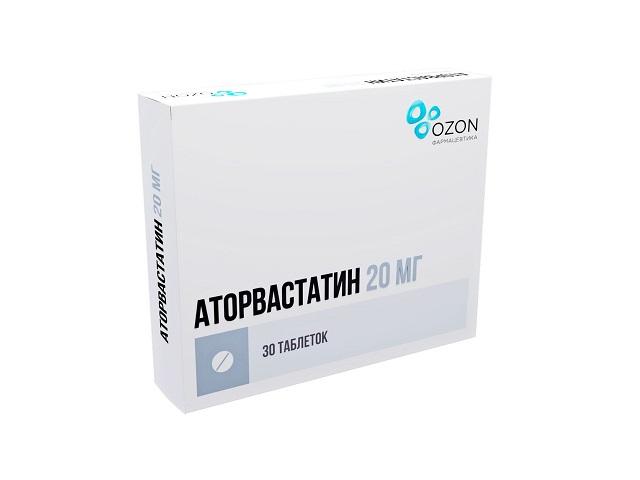 аторвастатин 20мг. №30 таб.п/о /озон/ 6436