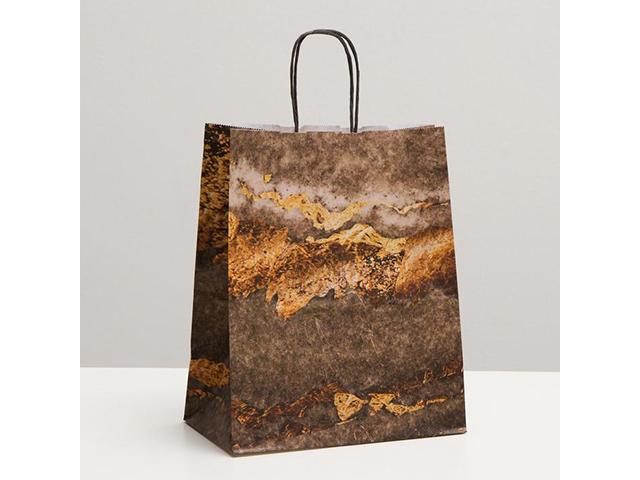 *пакет крафт "мрамор" ,22 х 12 х 27 см 7090691