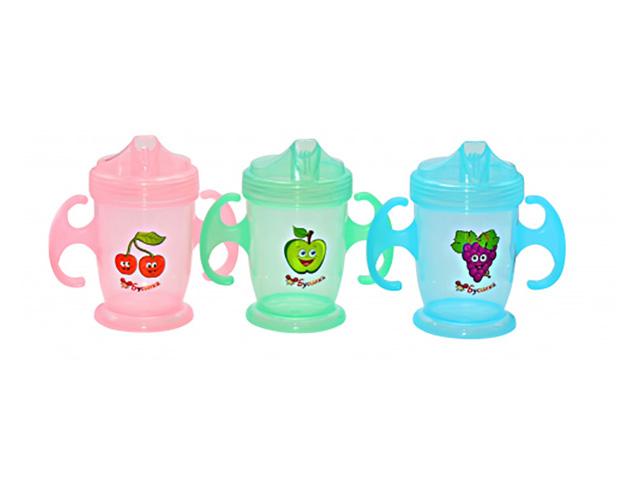 бусинка поильник-непроливайка 250мл. прозрачный с ручками /арт.108/