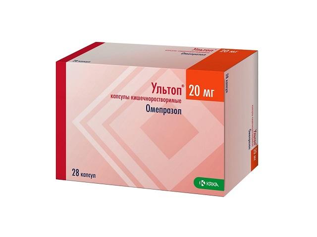 ультоп 20мг. №28 капс. киш. блист. /krka/ 3069