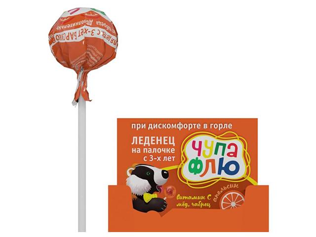 барсукор чупа-флю леденец на палочке 10г.№1 апельсин