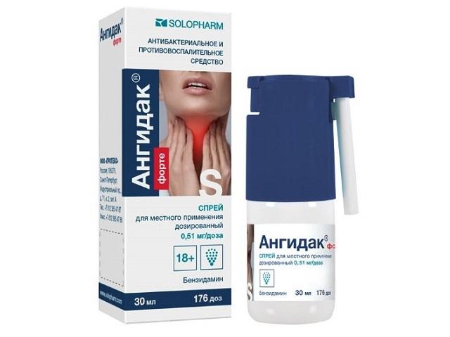 ангидак форте 0,51мг/доза 30мл. спрей д/мест. прим. дозир.(176доз) /гротекс/ 0944
