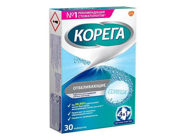 корега дентал уайт д/отбелив. зуб.протезов №30 таб. [corega]