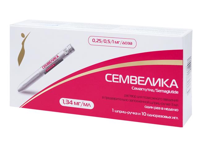 семвелика р-р п/к введ 0,25/0,5/1 мг/доза шприц-ручка 3 мл №1