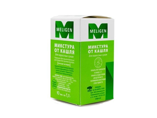 микстура от кашля сухая д/взр. 1,7г. №10 пак./мелиген/