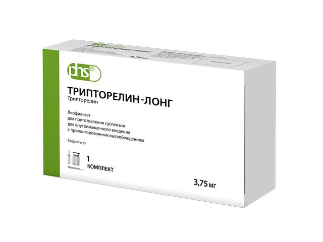 трипторелин-лонг 3,75мг. №1 фл. лиоф. д/сусп. в/м пролонг.+р-ль