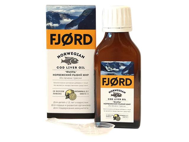 фьорд норвежский рыбий жир из печени трески лимон 100мл.