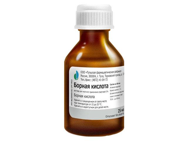 борная кислота 3% 25мл р-р д/мест прим спирт