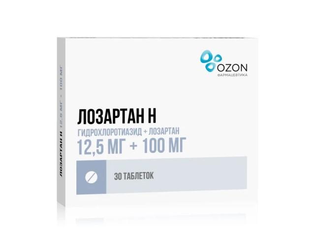 лозартан-н 12,5мг.+100мг. №30 таб. п/о /озон/ 1250