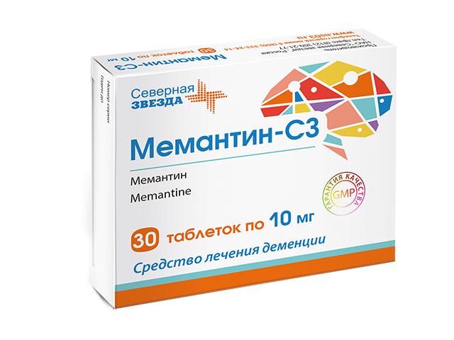 мемантин-сз 10мг. №30 таб. п/п/о