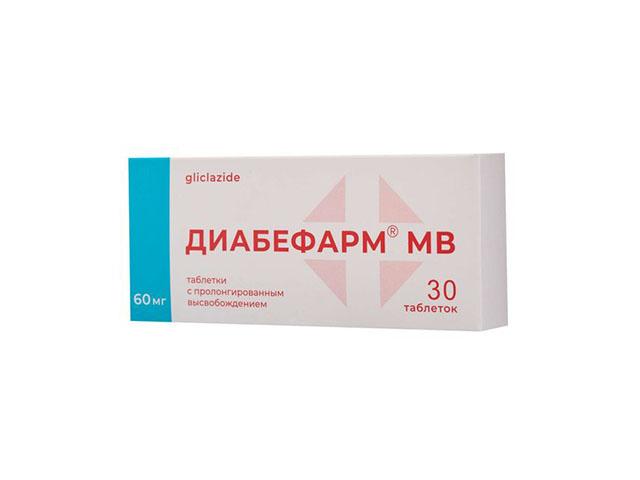 диабефарм мв 60мг. №30 таб.
