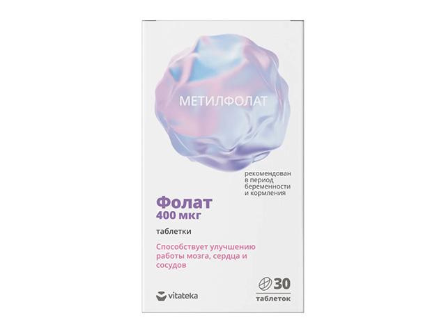 витатека метилфолат макси 400 мкг таб №30 (бад)