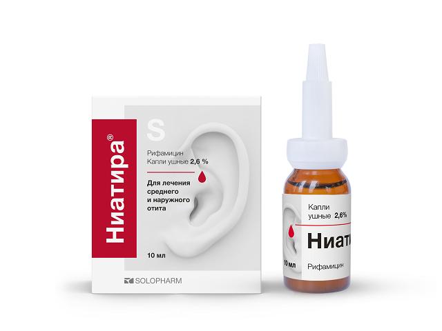 ниатира 2,6% 10мл флак капли ушные