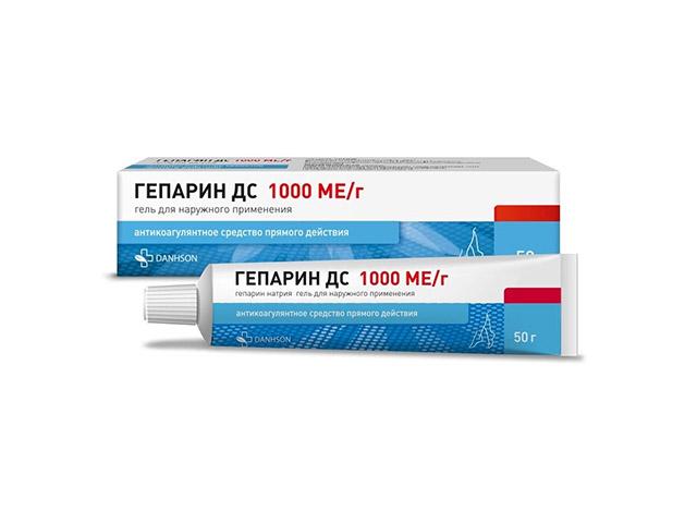 гепарин дс 1000ме/г гель д/наруж прим 50г
