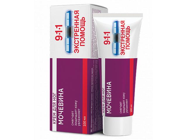 911-экстренная помощь крем д/ног мочевина 100мл.