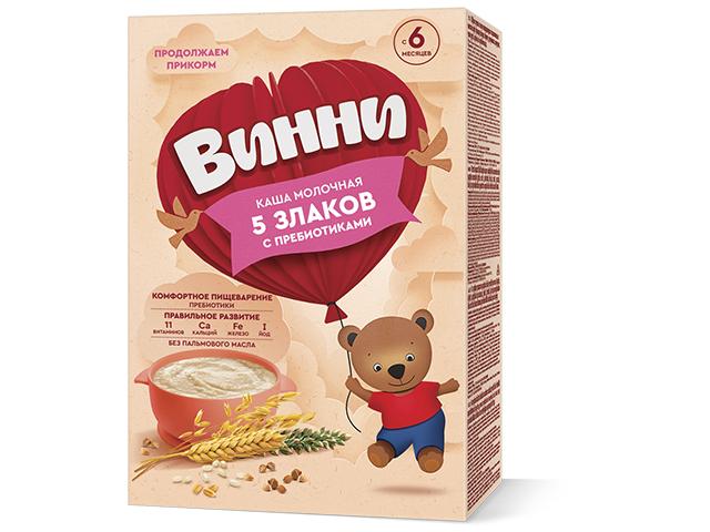 винни каша 220г. 5 злаков пребиотики мол.