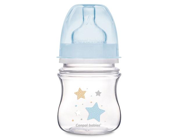 канпол бутылочка 120мл. полипроп. с шир.горл. и антикол. сил.соской easystart гол./арт.35/216/