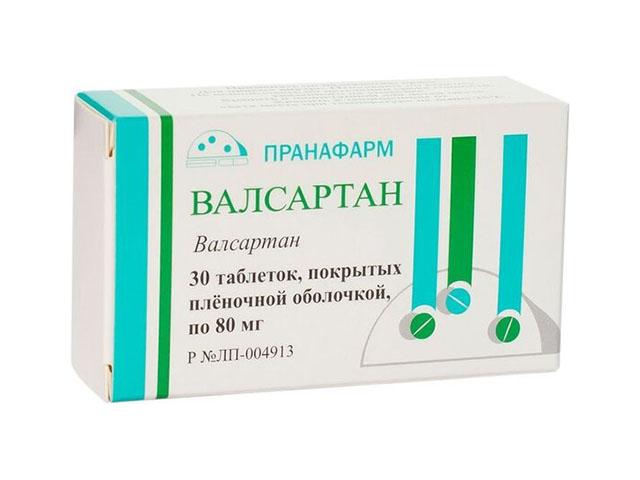 валсартан 80мг. №30 таб. п/о /пранафарм/ 2757
