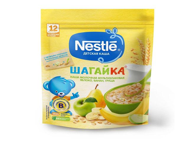 нестле каша 200г. шагайка 5 злаков яблоко+банан+груша мол. [nestle]