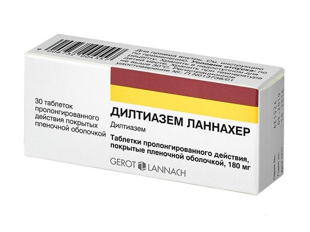 дилтиазем ланнахер 180мг. №30 таб. пролонг. п/о
