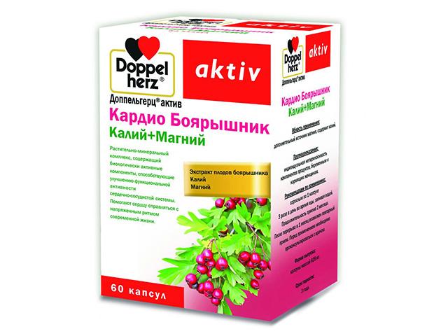 доппельгерц актив кардио боярышник калий+магний №60 капс.